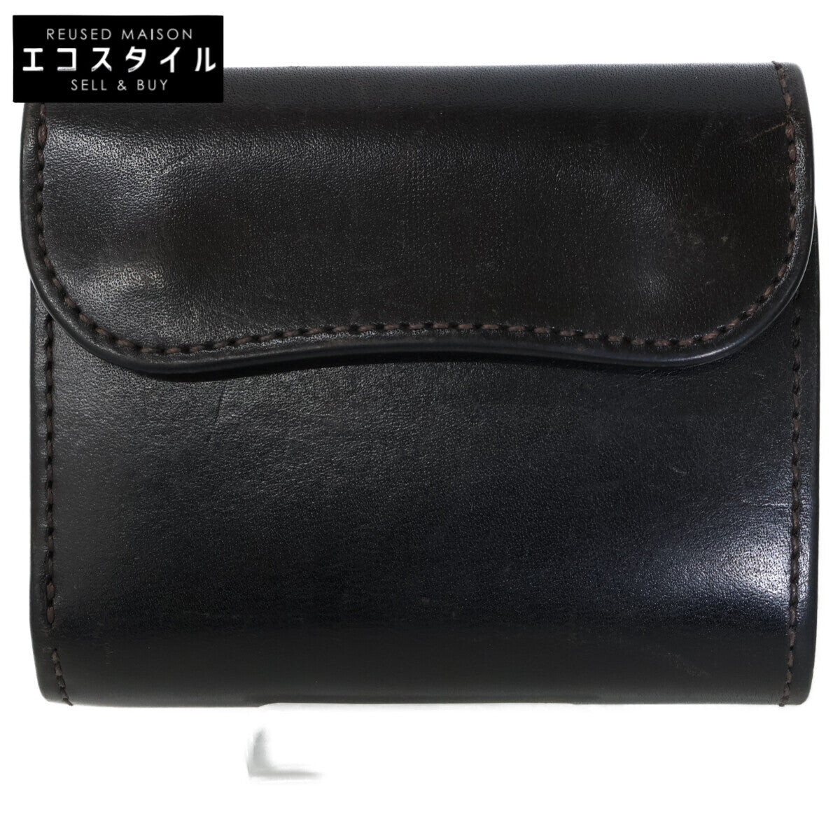 WILDSWANS ワイルドスワンズ ENO/FGB/BK イーノ フルグレインブライドルレザー 小型3つ折り財布 三つ折り財布（小銭入れあり）