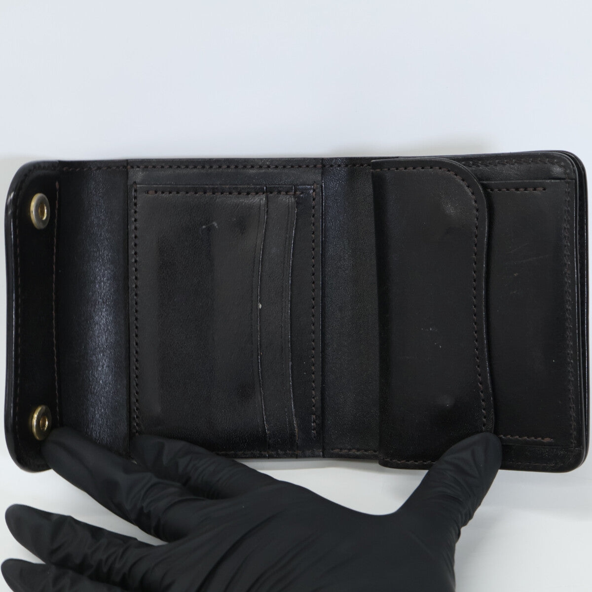 WILDSWANS ワイルドスワンズ ENO/FGB/BK イーノ フルグレインブライドルレザー 小型3つ折り財布 三つ折り財布（小銭入れあり）