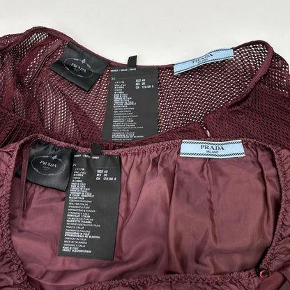 PRADA プラダ P161G ボルドー プリーツ スカート スカート