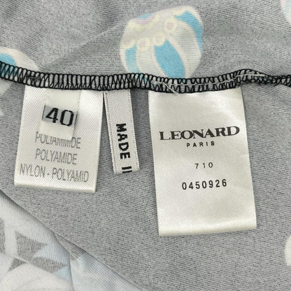 LEONARD レオナール 【PARIS】0450926 ブラック ブルー総柄 ナイロン100 ワンピース ワンピース