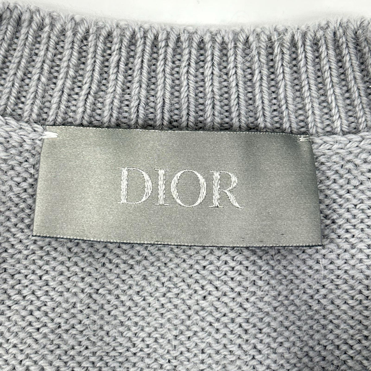 DIOR ディオール 443M647AT879 グレー ロゴ 刺繍 ウール×アルパカ ニット ベスト ベスト