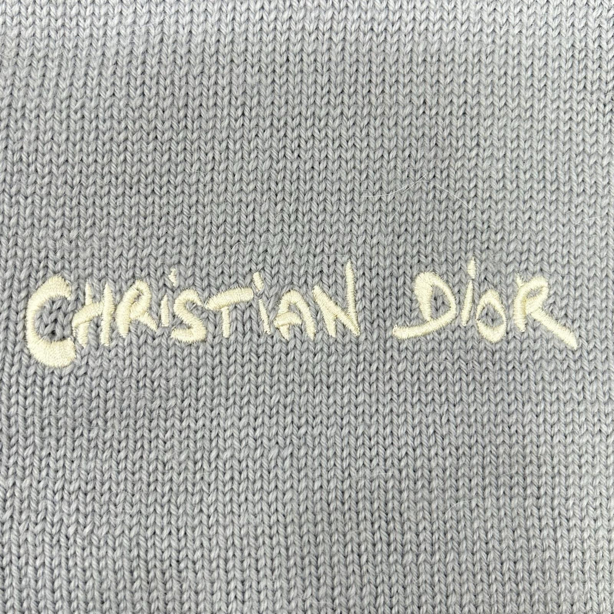 DIOR ディオール 443M647AT879 グレー ロゴ 刺繍 ウール×アルパカ ニット ベスト ベスト