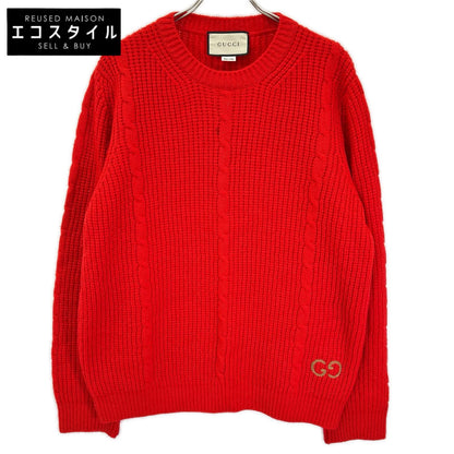 GUCCI グッチ 597732 レッド ワッフル GGジャンパー ケーブルニットセーター トップス