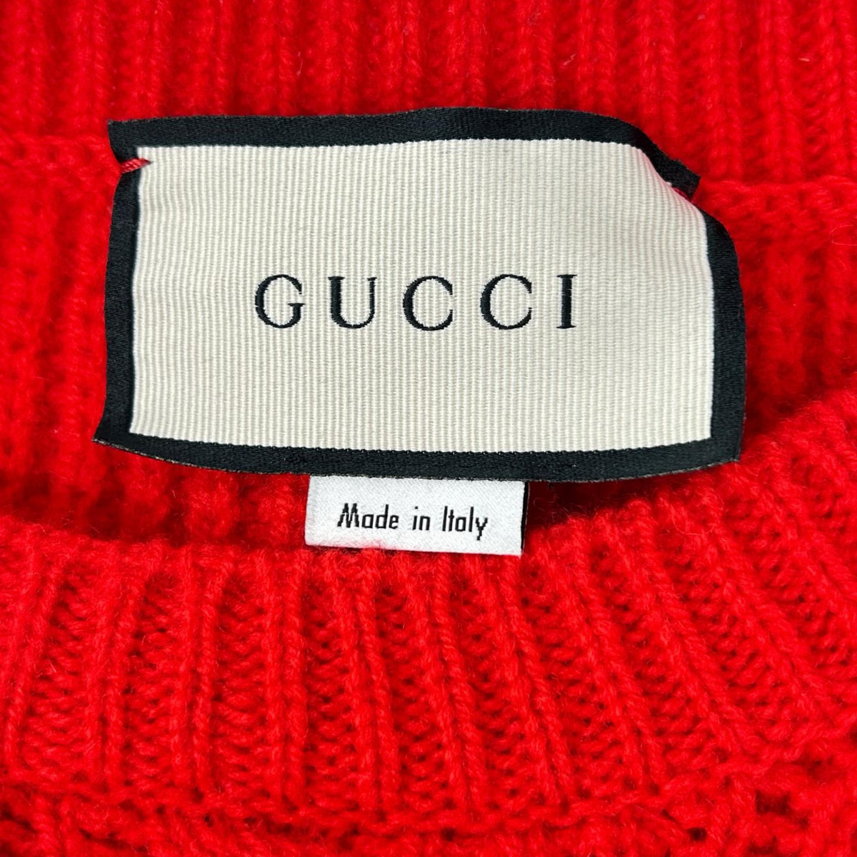 GUCCI グッチ 597732 レッド ワッフル GGジャンパー ケーブルニットセーター トップス