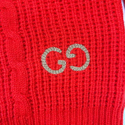 GUCCI グッチ 597732 レッド ワッフル GGジャンパー ケーブルニットセーター トップス