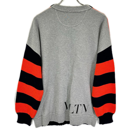 VALENTINO ヴァレンティノ WV3KC15F7HM オレンジ×ネイビー×グレー 切替 ニット トップス