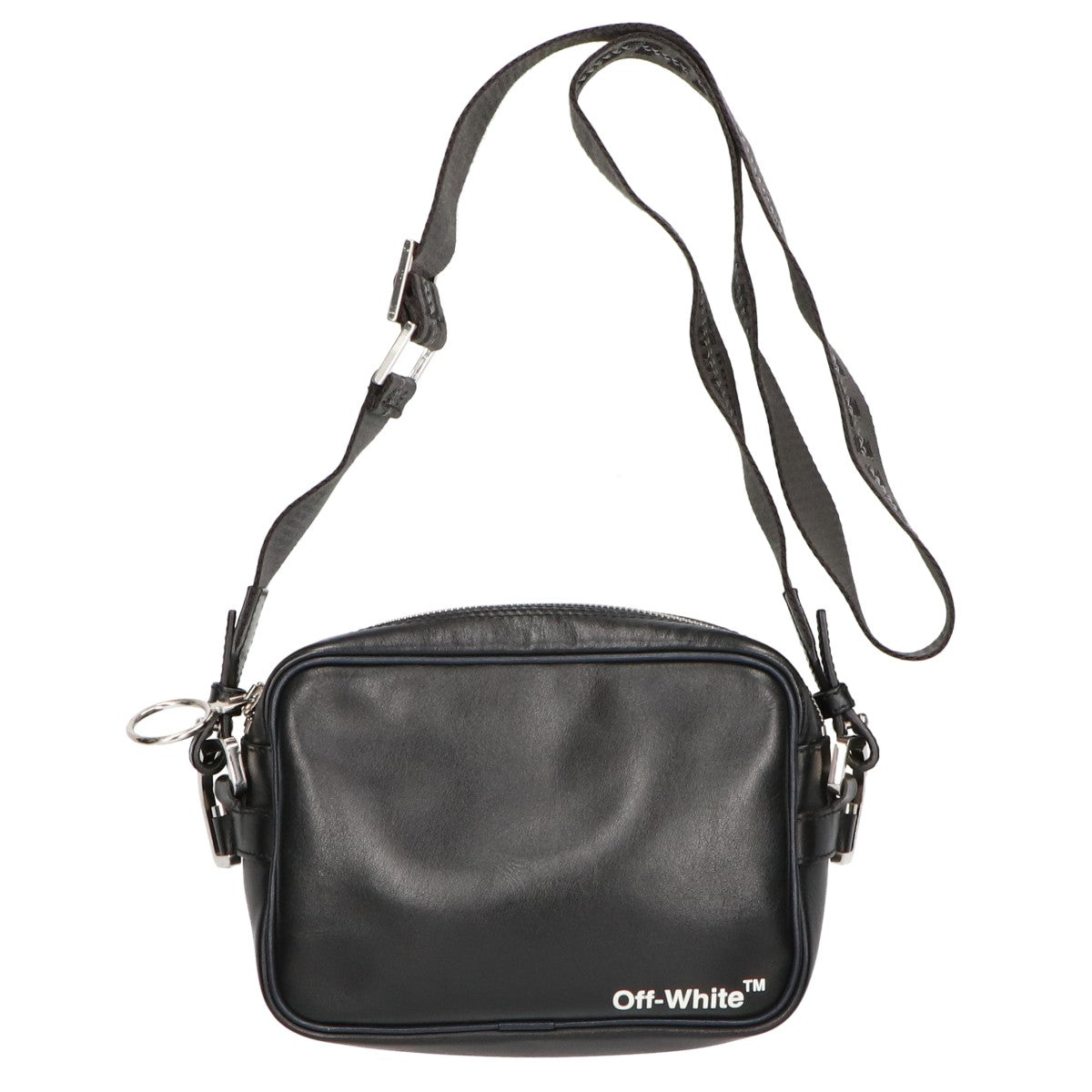 OFF-WHITE オフホワイト 【美品】OMNA049F18659019 ロゴプリント レザー ショルダーバッグ