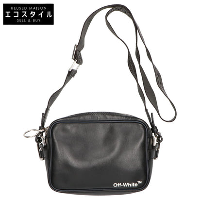 OFF-WHITE オフホワイト 【美品】OMNA049F18659019 ロゴプリント レザー ショルダーバッグ