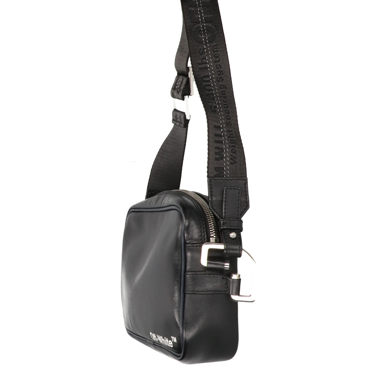 OFF-WHITE オフホワイト 【美品】OMNA049F18659019 ロゴプリント レザー ショルダーバッグ