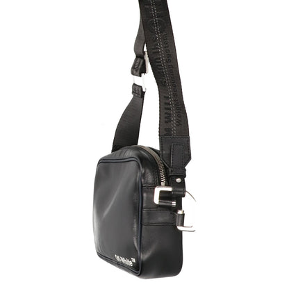 OFF-WHITE オフホワイト 【美品】OMNA049F18659019 ロゴプリント レザー ショルダーバッグ
