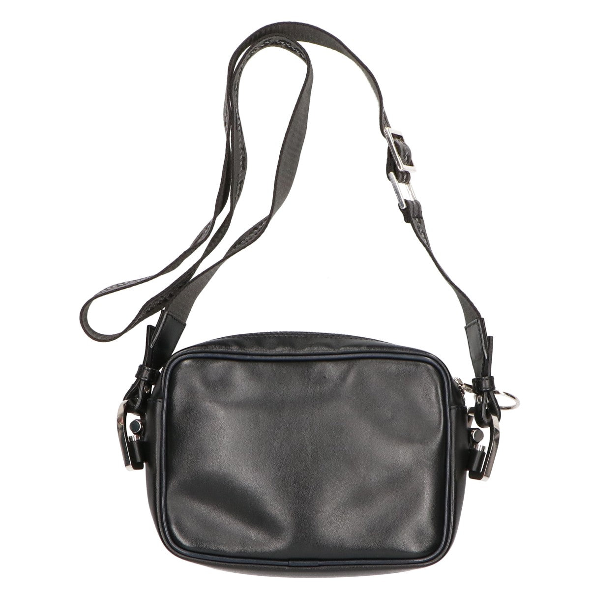 OFF-WHITE オフホワイト 【美品】OMNA049F18659019 ロゴプリント レザー ショルダーバッグ