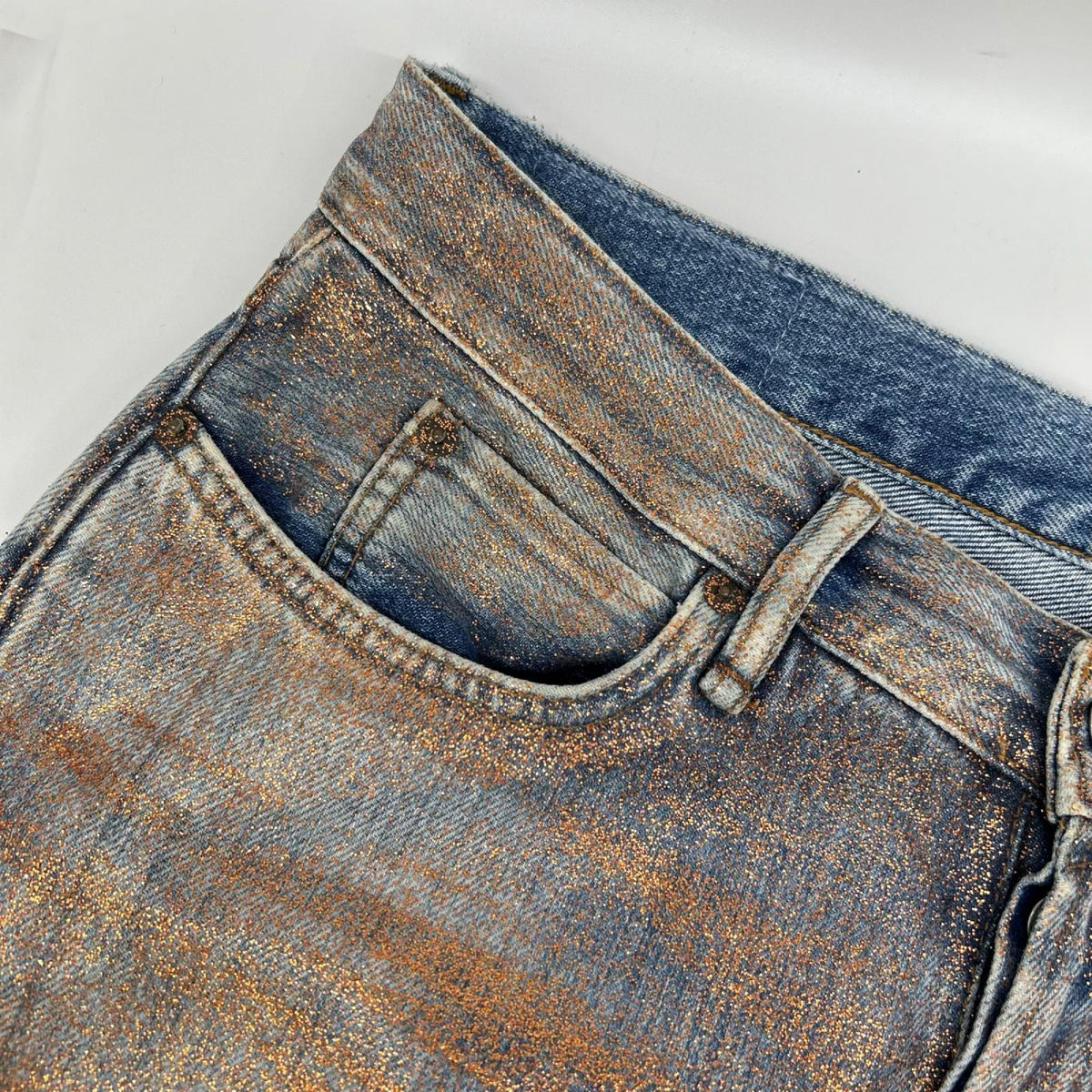 ACNE STUDIOS アクネ ストゥディオズ 26SS ACC00119 ブルー グリッター 5ポケット ワイドデニムパンツ ボトムス