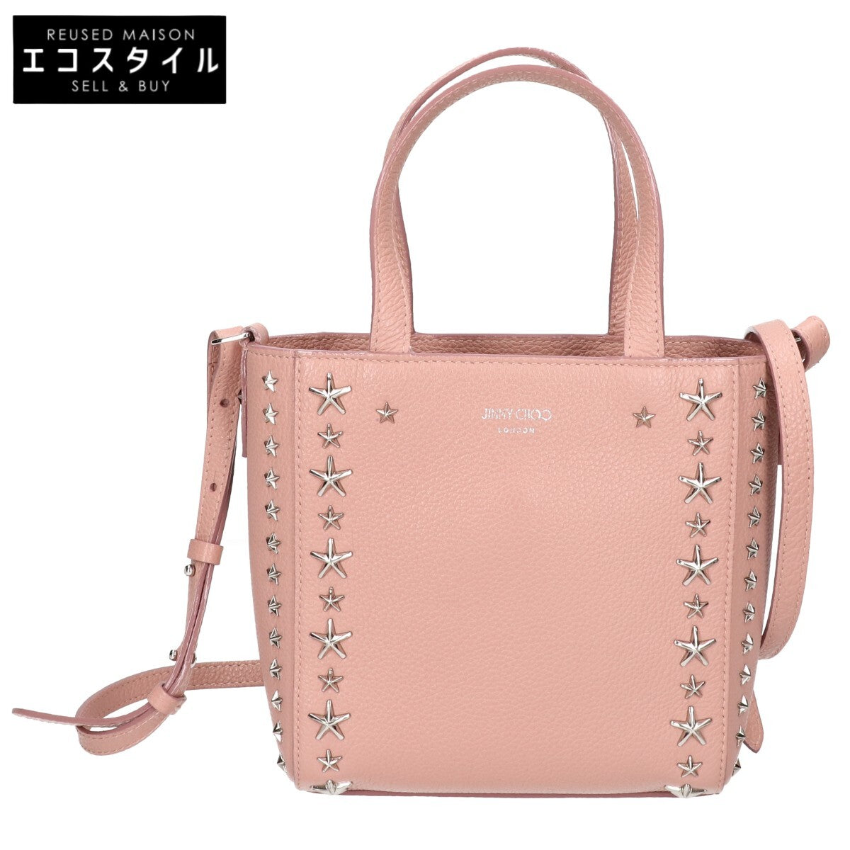JIMMY CHOO ジミーチュウ 【美品】MINI PEGASI UUF スタッズ 2WAYショルダー ハンドバッグ