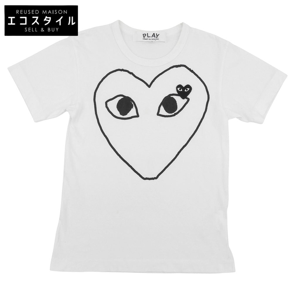 PLAYCOMMEdesGARCONS プレイコムデギャルソン Tシャツ トップス メンズ ホワイト×ブラック XS AX-T102 26年製 トップス