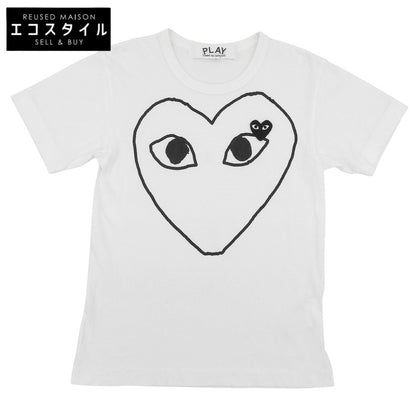 PLAYCOMMEdesGARCONS プレイコムデギャルソン Tシャツ トップス メンズ ホワイト×ブラック XS AX-T102 26年製 トップス