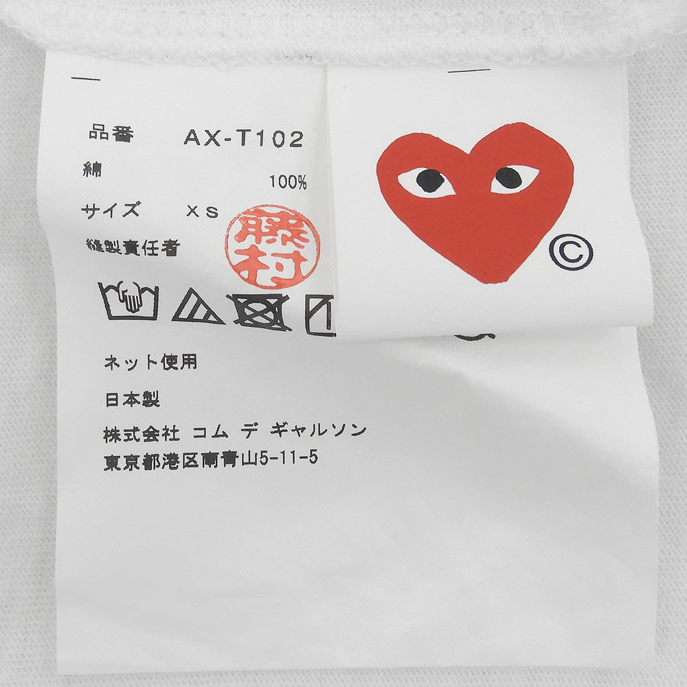 PLAYCOMMEdesGARCONS プレイコムデギャルソン Tシャツ トップス メンズ ホワイト×ブラック XS AX-T102 26年製 トップス