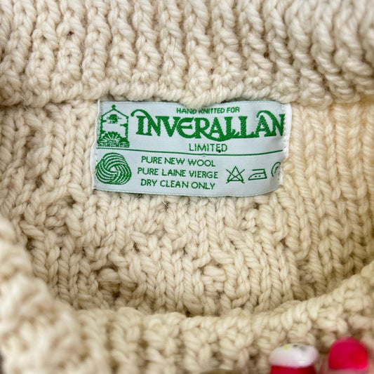 Inverallan インバーアラン ホワイト ウール100 ケーブルニットトップス トップス