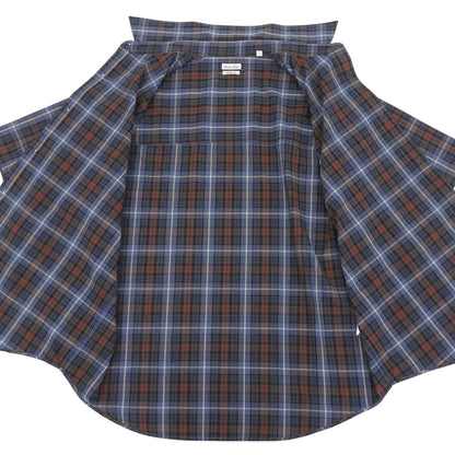 steven alan スティーブンアラン 美品 RETROCHECK REGULAR COLLAR 半袖 シャツ トップス メンズ ブルー×ブラウン M トップス