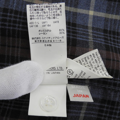 steven alan スティーブンアラン 美品 RETROCHECK REGULAR COLLAR 半袖 シャツ トップス メンズ ブルー×ブラウン M トップス