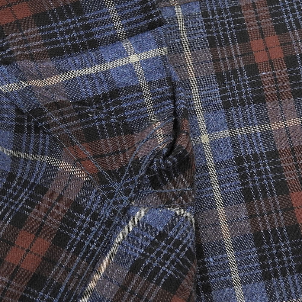 steven alan スティーブンアラン 美品 RETROCHECK REGULAR COLLAR 半袖 シャツ トップス メンズ ブルー×ブラウン M トップス