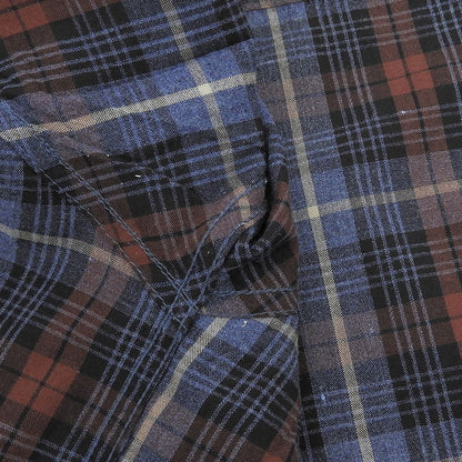 steven alan スティーブンアラン 美品 RETROCHECK REGULAR COLLAR 半袖 シャツ トップス メンズ ブルー×ブラウン M トップス