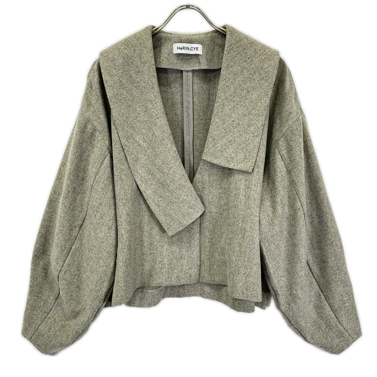 HeRIN.CYE ヘリン グレー アシメントリーカラー ジャケット ジャケット
