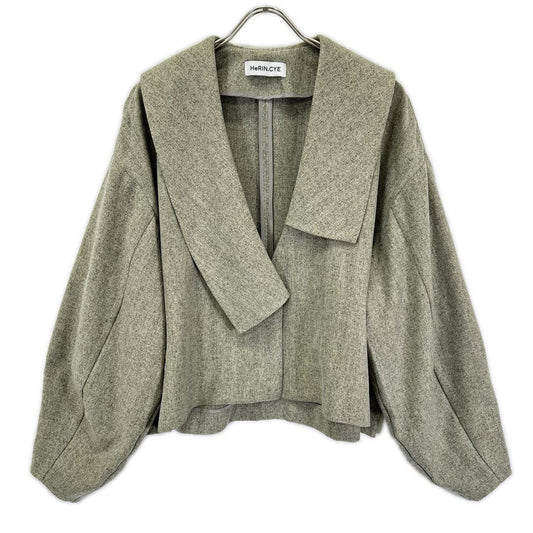 HeRIN.CYE ヘリン グレー アシメントリーカラー ジャケット ジャケット