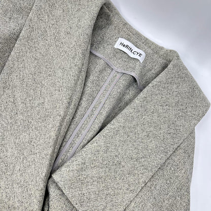 HeRIN.CYE ヘリン グレー アシメントリーカラー ジャケット ジャケット