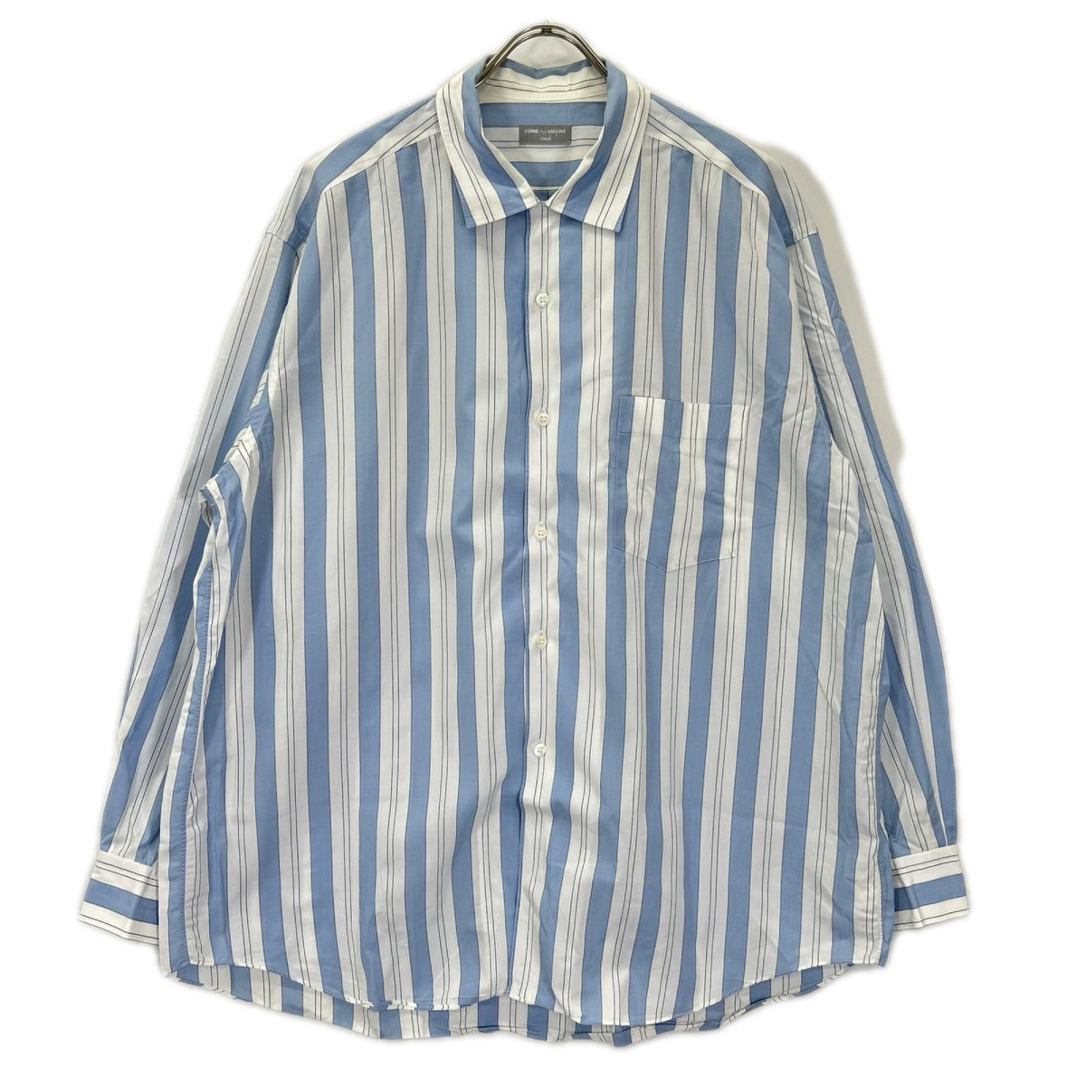COMMEdesGARCONS コムデギャルソン ブルー×ホワイト　コットン ストライプ 長袖シャツ トップス