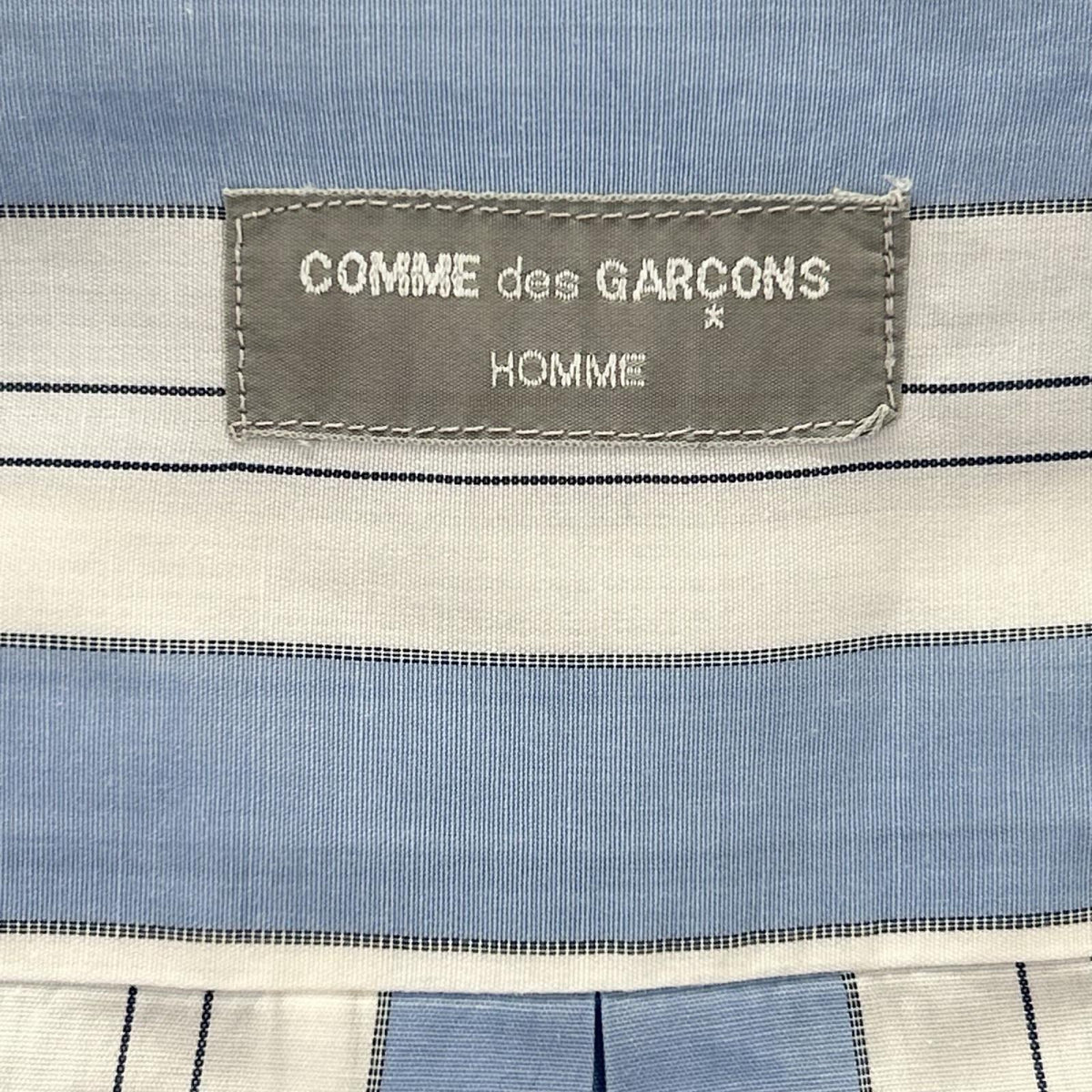 COMMEdesGARCONS コムデギャルソン ブルー×ホワイト　コットン ストライプ 長袖シャツ トップス