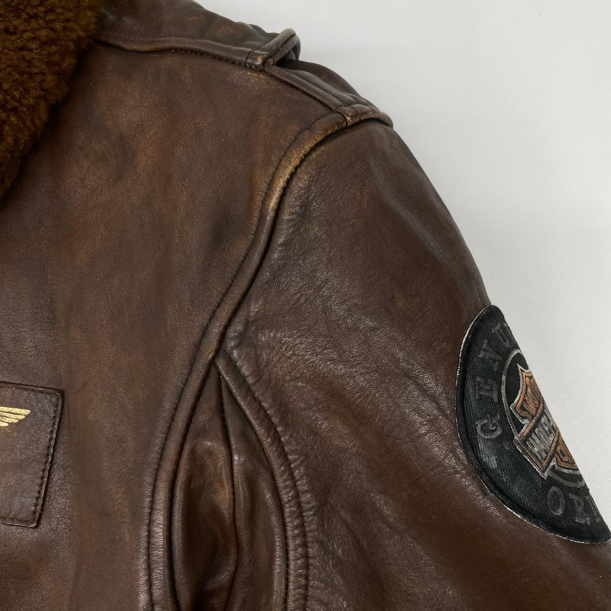 POLObyRalphLauren ポロラルフローレン ブラウン ダメージ加工 B-3 ジャケット ジャケット