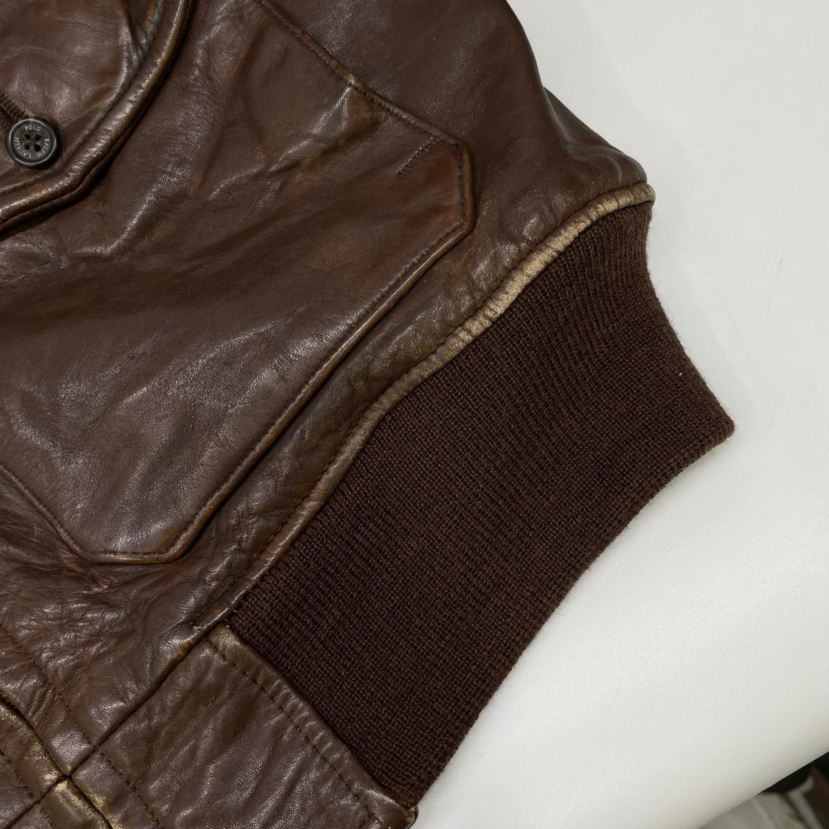 POLObyRalphLauren ポロラルフローレン ブラウン ダメージ加工 B-3 ジャケット ジャケット