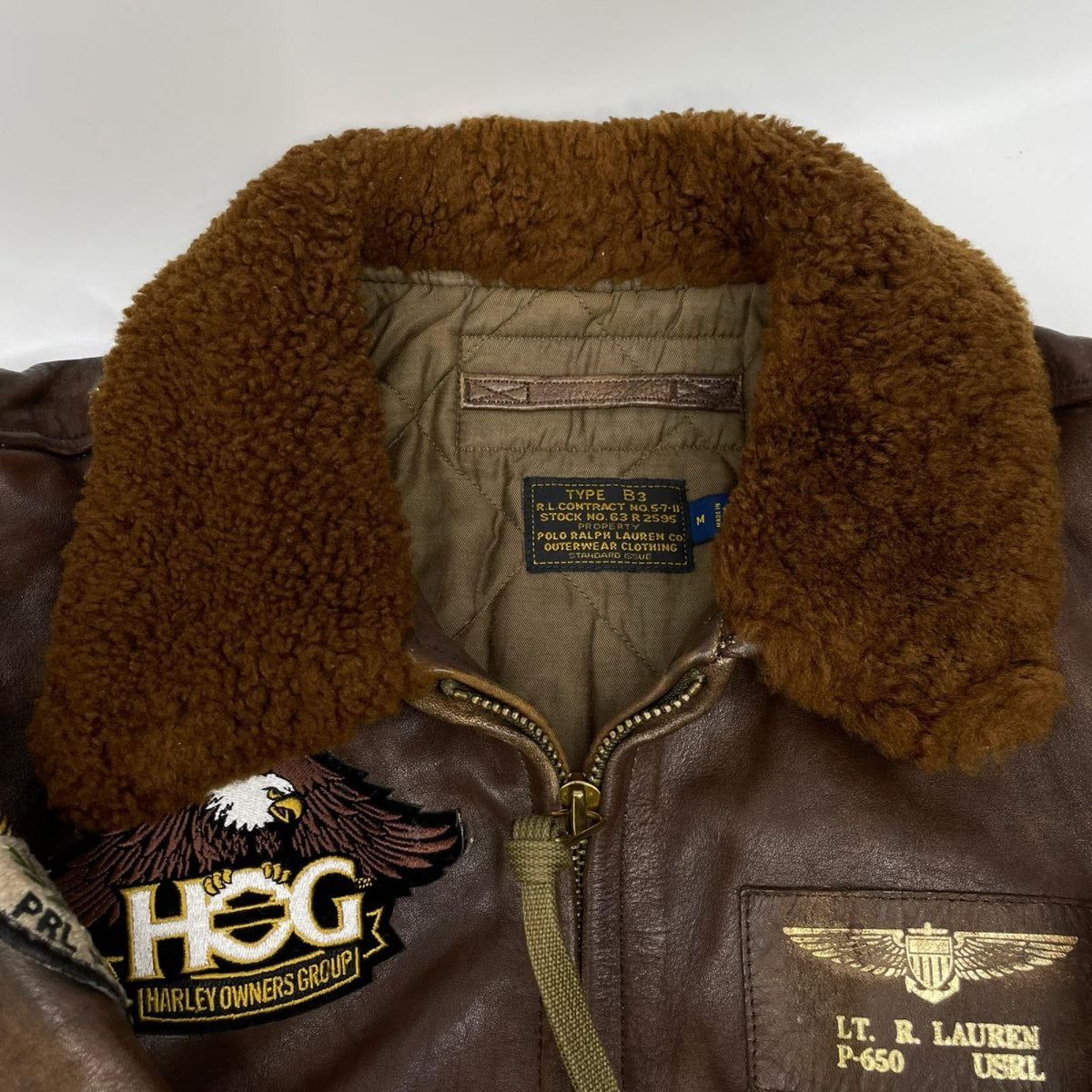 POLObyRalphLauren ポロラルフローレン ブラウン ダメージ加工 B-3 ジャケット ジャケット