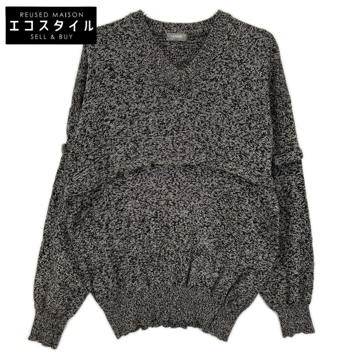 COMMEdesGARCONS HOMME コムデギャルソンオム 田中オム HN-110060 グレー　デカオム コットン ニット トップス