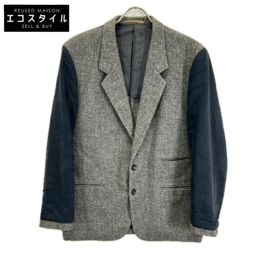 COMMEdesGARCONS HOMME コムデギャルソンオム HJ-05023 グレー デカオム ウール 切り替え ジャケット ジャケット