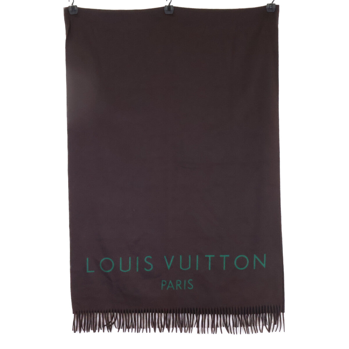 LOUIS VUITTON ルイヴィトン 【美品/国内正規】ロゴ カシミヤ フリンジ ストール