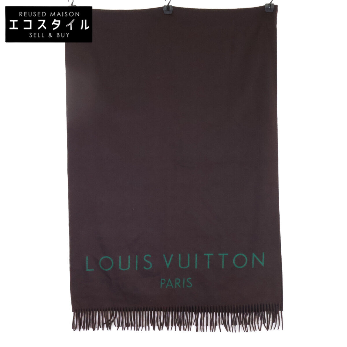 LOUIS VUITTON ルイヴィトン 【美品/国内正規】ロゴ カシミヤ フリンジ ストール