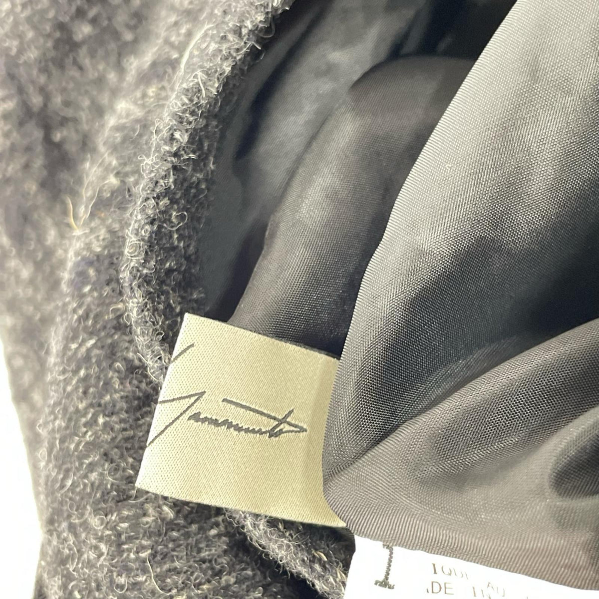 yohjiyamamoto ヨウジヤマモト FJ-S14-129 グレー ウールリネン ドビーチェック アシンメトリースカート スカート