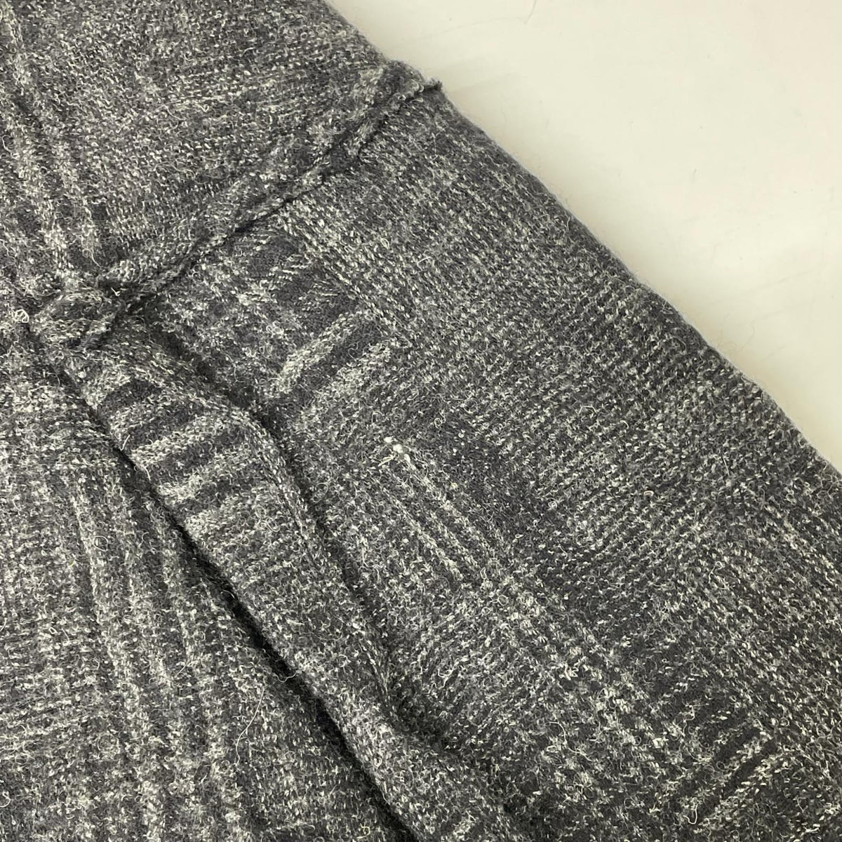 yohjiyamamoto ヨウジヤマモト FJ-S14-129 グレー ウールリネン ドビーチェック アシンメトリースカート スカート