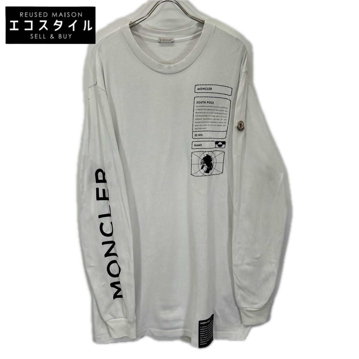 MONCLER モンクレール 22年製 ホワイト SOUTH POLE L/STシャツ トップス