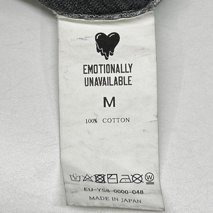 EMOTIONALLY UNAVAILABLE エモーショナリーアンアベイラブル グレー ロゴ ダメージ加工 Tシャツ トップス