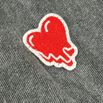 EMOTIONALLY UNAVAILABLE エモーショナリーアンアベイラブル グレー ロゴ ダメージ加工 Tシャツ トップス