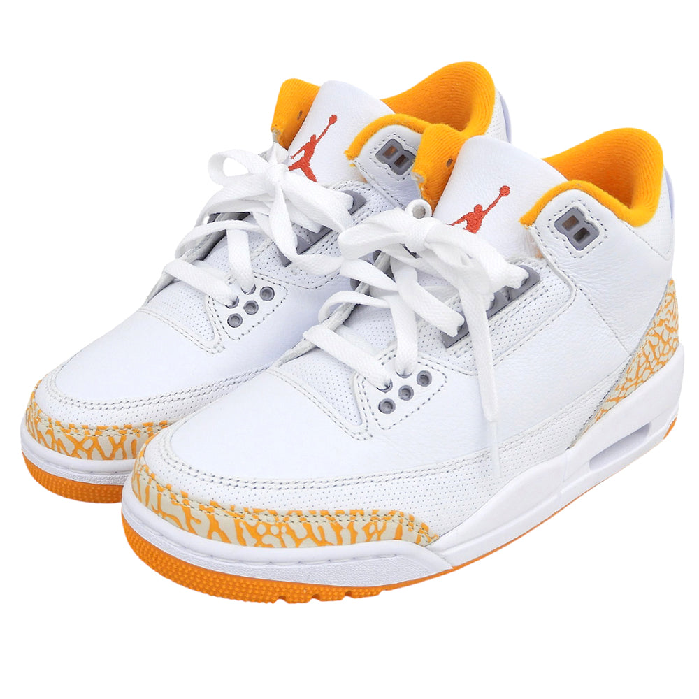 NIKE ナイキ 新品同様 Air Jordan 3 Orange Citrus スニーカー シューズ レディース ホワイト×オレンジ 23.5cm CK9246-101 シューズ