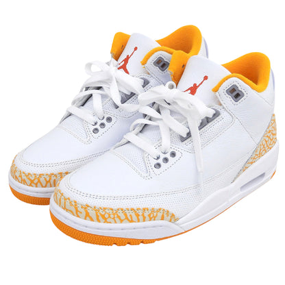 NIKE ナイキ 新品同様 Air Jordan 3 Orange Citrus スニーカー シューズ レディース ホワイト×オレンジ 23.5cm CK9246-101 シューズ
