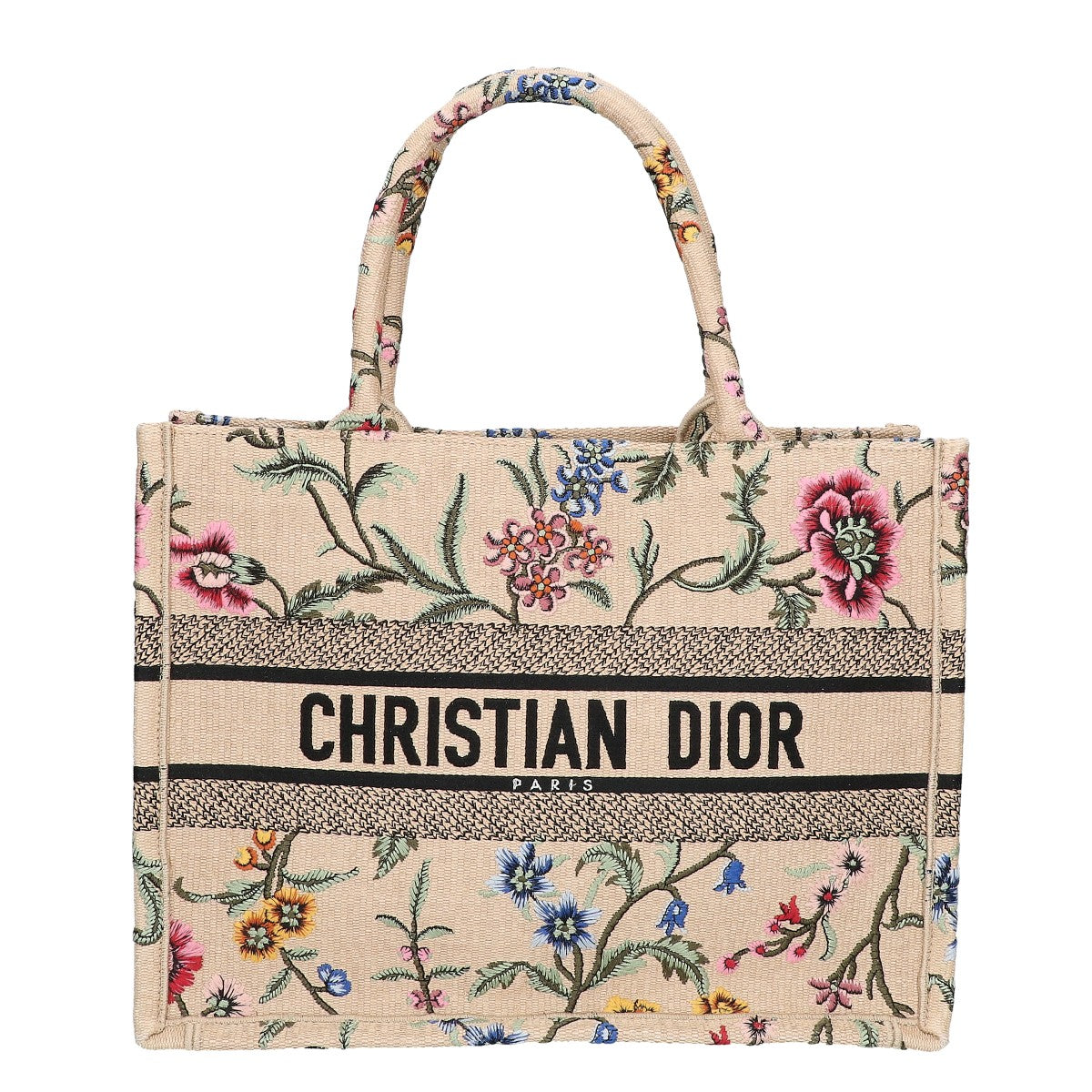 Christian Dior クリスチャンディオール M1296ZEBB プティットフルール 刺繍 ブックトート ミディアム ハンドバッグ