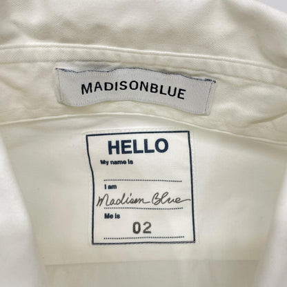 MADISON BLUE マディソンブルー MB221-5022 ホワイト ラウンドカラー フリル 長袖シャツ トップス