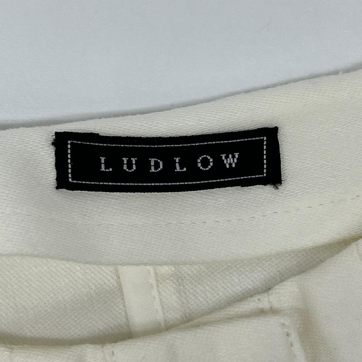 LUDLOW ラドロー ホワイト コットン×リネン ベルト付き ワンピース ワンピース