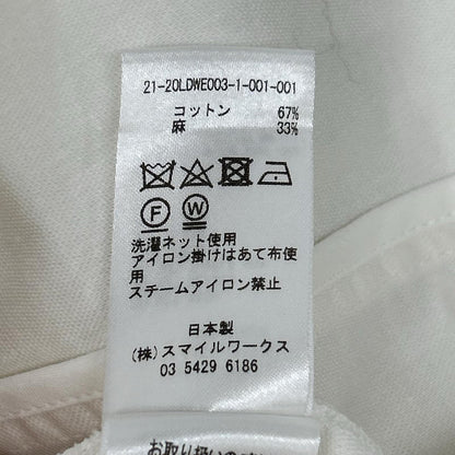 LUDLOW ラドロー ホワイト コットン×リネン ベルト付き ワンピース ワンピース