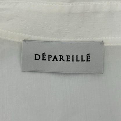DEPAREILLE デパリエ B1133AFB038 ホワイト リネン フレアリブ ブラウス トップス