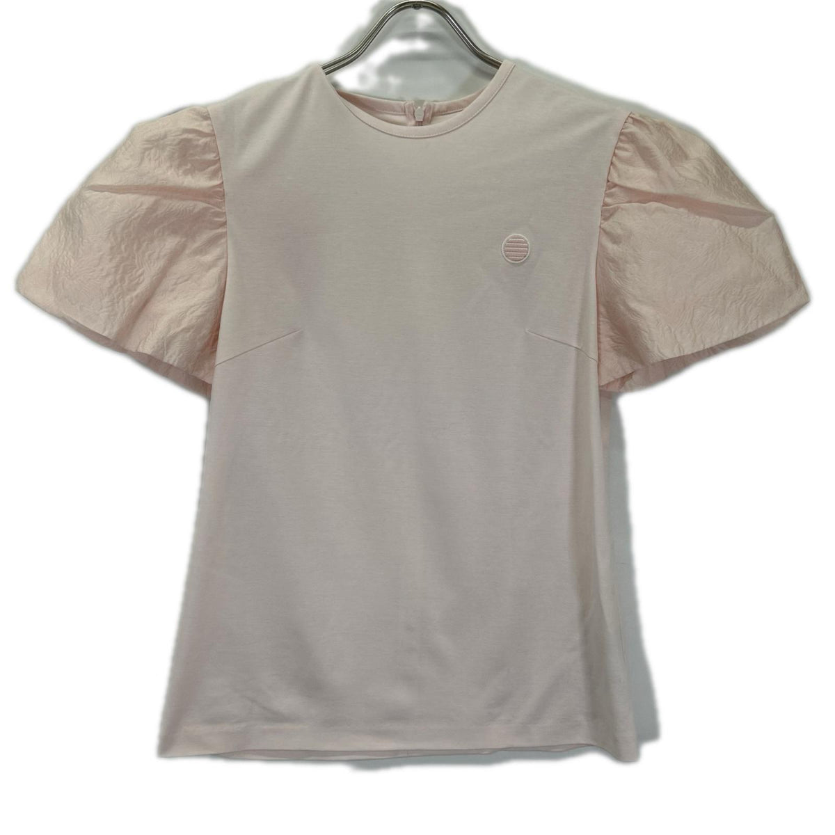 BORDERS at BALCONY ボーダーズアットバルコニー BD2211-2C-12 ピンク ジャガード パフスリーブ Tシャツ トップス